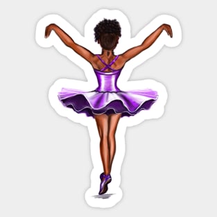 Ballet - African American ballerina 003- brown skin ballerina dancing Sticker